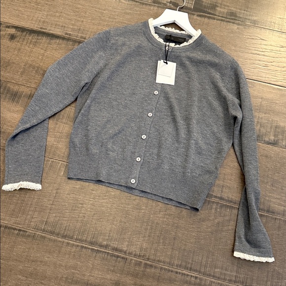 NWT ZARA LACE TRIM KNIT CARDIGAN SIZE M - Picture 8 of 15